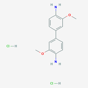 molecular formula C14H16N2O2.2HCl<br>C14H18Cl2N2O2 B051592 3,3'-Dimethoxybenzidine dihydrochloride CAS No. 20325-40-0