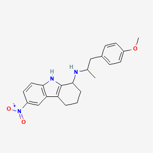 molecular formula C22H25N3O3 B5159242 N-[1-(4-methoxyphenyl)propan-2-yl]-6-nitro-2,3,4,9-tetrahydro-1H-carbazol-1-amine 