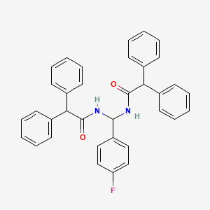 molecular formula C35H29FN2O2 B5159296 N,N'-[(4-fluorophenyl)methylene]bis(2,2-diphenylacetamide) 