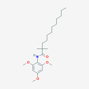 molecular formula C23H39NO4 B051593 2,2-Dimethyl-N-(2,4,6-trimethoxyphenyl)dodecanamide CAS No. 114289-47-3
