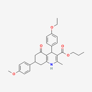 molecular formula C29H33NO5 B5159339 Propyl 4-(4-ethoxyphenyl)-7-(4-methoxyphenyl)-2-methyl-5-oxo-1,4,5,6,7,8-hexahydroquinoline-3-carboxylate CAS No. 5707-27-7