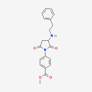 molecular formula C20H20N2O4 B5159340 Methyl 4-{2,5-dioxo-3-[(2-phenylethyl)amino]pyrrolidin-1-yl}benzoate 