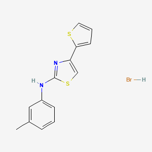 molecular formula C14H13BrN2S2 B5159365 N-(3-methylphenyl)-4-thiophen-2-yl-1,3-thiazol-2-amine;hydrobromide 