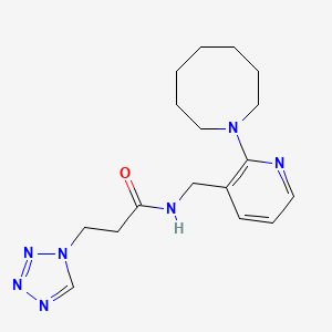 molecular formula C17H25N7O B5159381 N-{[2-(1-azocanyl)-3-pyridinyl]methyl}-3-(1H-tetrazol-1-yl)propanamide 