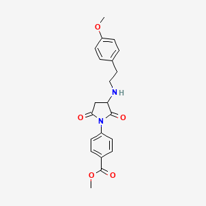 molecular formula C21H22N2O5 B5159442 Methyl 4-(3-{[2-(4-methoxyphenyl)ethyl]amino}-2,5-dioxopyrrolidin-1-yl)benzoate 