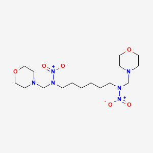 molecular formula C16H32N6O6 B5159536 N-(morpholin-4-ylmethyl)-N-[6-[morpholin-4-ylmethyl(nitro)amino]hexyl]nitramide 