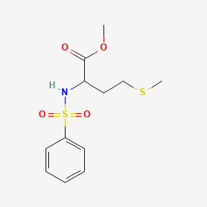 molecular formula C12H17NO4S2 B5159568 METHYL 4-(METHYLSULFANYL)-2-[(PHENYLSULFONYL)AMINO]BUTANOATE 