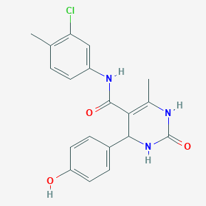 molecular formula C19H18ClN3O3 B5159655 N-(3-chloro-4-methylphenyl)-4-(4-hydroxyphenyl)-6-methyl-2-oxo-1,2,3,4-tetrahydropyrimidine-5-carboxamide 
