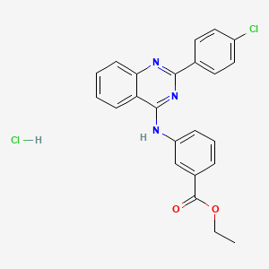 molecular formula C23H19Cl2N3O2 B5159791 Ethyl 3-[[2-(4-chlorophenyl)quinazolin-4-yl]amino]benzoate;hydrochloride 