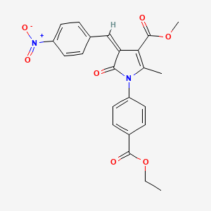 molecular formula C23H20N2O7 B5159922 methyl (4Z)-1-[4-(ethoxycarbonyl)phenyl]-2-methyl-4-(4-nitrobenzylidene)-5-oxo-4,5-dihydro-1H-pyrrole-3-carboxylate 