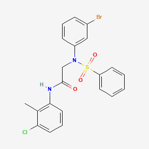 molecular formula C21H18BrClN2O3S B5160175 N~2~-(3-bromophenyl)-N~1~-(3-chloro-2-methylphenyl)-N~2~-(phenylsulfonyl)glycinamide 