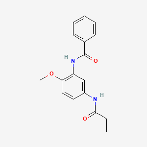 molecular formula C17H18N2O3 B5160261 N-(2-METHOXY-5-PROPANAMIDOPHENYL)BENZAMIDE 