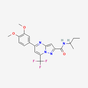 molecular formula C20H21F3N4O3 B5160282 N-(butan-2-yl)-5-(3,4-dimethoxyphenyl)-7-(trifluoromethyl)pyrazolo[1,5-a]pyrimidine-2-carboxamide 