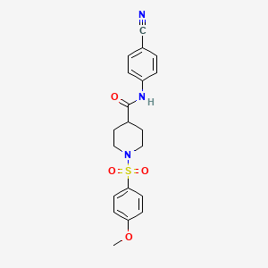 molecular formula C20H21N3O4S B5160330 N-(4-cyanophenyl)-1-(4-methoxyphenyl)sulfonylpiperidine-4-carboxamide 