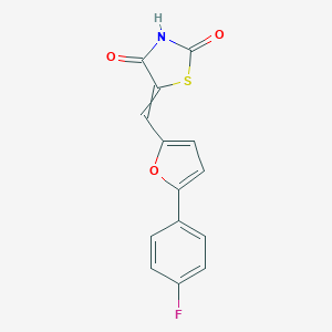 molecular formula C14H8FNO3S B051604 5-[[5-(4-氟苯基)呋喃-2-基]亚甲基]-1,3-噻唑烷-2,4-二酮 CAS No. 328960-84-5