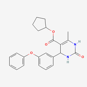 molecular formula C23H24N2O4 B5160443 Cyclopentyl 6-methyl-2-oxo-4-(3-phenoxyphenyl)-1,2,3,4-tetrahydropyrimidine-5-carboxylate 