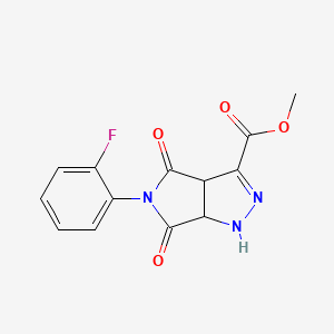 molecular formula C13H10FN3O4 B5160456 methyl 5-(2-fluorophenyl)-4,6-dioxo-1,3a,4,5,6,6a-hexahydropyrrolo[3,4-c]pyrazole-3-carboxylate 