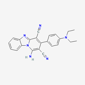 molecular formula C23H20N6 B5160515 1-Amino-2-cyano-3-[4-(diethylamino)phenyl]pyrido[1,2-A][1,3]benzimidazol-4-YL cyanide 