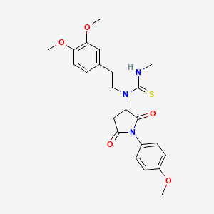 molecular formula C23H27N3O5S B5160542 1-[2-(3,4-Dimethoxyphenyl)ethyl]-1-[1-(4-methoxyphenyl)-2,5-dioxopyrrolidin-3-yl]-3-methylthiourea 