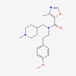 molecular formula C21H29N3O3 B5160640 N-[2-(4-methoxyphenyl)ethyl]-4-methyl-N-[(1-methylpiperidin-4-yl)methyl]-1,3-oxazole-5-carboxamide 