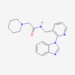 molecular formula C20H23N5O B5160753 N-{[2-(1H-benzimidazol-1-yl)-3-pyridinyl]methyl}-2-(1-piperidinyl)acetamide 