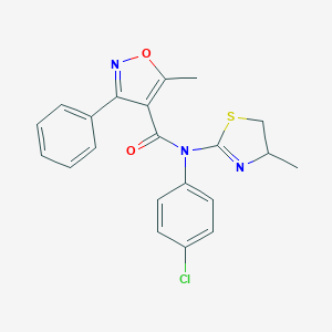 N-(4-chlorophenyl)-5-methyl-N-(4-methyl-4,5-dihydro-1,3-thiazol-2-yl)-3-phenyl-1,2-oxazole-4-carboxamide