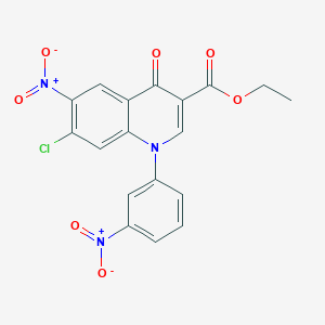 molecular formula C18H12ClN3O7 B5161106 Ethyl 7-chloro-6-nitro-1-(3-nitrophenyl)-4-oxoquinoline-3-carboxylate 