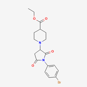 molecular formula C18H21BrN2O4 B5161284 Ethyl 1-[1-(4-bromophenyl)-2,5-dioxopyrrolidin-3-yl]piperidine-4-carboxylate 
