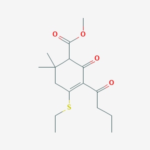molecular formula C16H24O4S B5161404 methyl 3-butyryl-4-(ethylthio)-6,6-dimethyl-2-oxo-3-cyclohexene-1-carboxylate 
