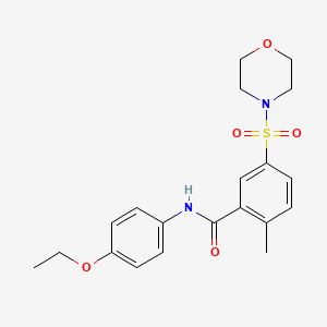 molecular formula C20H24N2O5S B5161487 N-(4-ethoxyphenyl)-2-methyl-5-morpholin-4-ylsulfonylbenzamide 