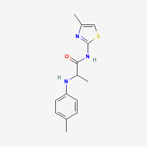 molecular formula C14H17N3OS B5161504 N-(4-Methyl-thiazol-2-yl)-2-p-tolylamino-propionamide 