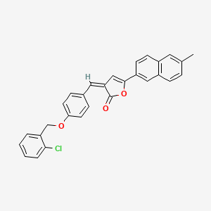 molecular formula C29H21ClO3 B5161622 3-{4-[(2-chlorobenzyl)oxy]benzylidene}-5-(6-methyl-2-naphthyl)-2(3H)-furanone 