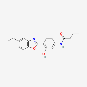 molecular formula C19H20N2O3 B5161659 N-[4-(5-ethyl-1,3-benzoxazol-2-yl)-3-hydroxyphenyl]butanamide 