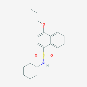 molecular formula C19H25NO3S B5161835 N-cyclohexyl-4-propoxynaphthalene-1-sulfonamide 