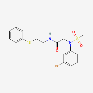 molecular formula C17H19BrN2O3S2 B5161852 N~2~-(3-bromophenyl)-N~2~-(methylsulfonyl)-N-[2-(phenylsulfanyl)ethyl]glycinamide 