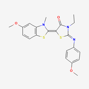 molecular formula C21H21N3O3S2 B5161972 (5Z)-3-ethyl-5-(5-methoxy-3-methyl-1,3-benzothiazol-2-ylidene)-2-(4-methoxyphenyl)imino-1,3-thiazolidin-4-one 