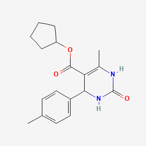molecular formula C18H22N2O3 B5162340 Cyclopentyl 6-methyl-4-(4-methylphenyl)-2-oxo-1,2,3,4-tetrahydropyrimidine-5-carboxylate 