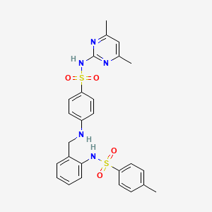 molecular formula C26H27N5O4S2 B5162590 N-[2-[[4-[(4,6-dimethylpyrimidin-2-yl)sulfamoyl]anilino]methyl]phenyl]-4-methylbenzenesulfonamide 