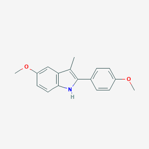 molecular formula C17H17NO2 B051626 2-(4-Methoxyphenyl)-3-methyl-5-methoxyindole CAS No. 91444-18-7