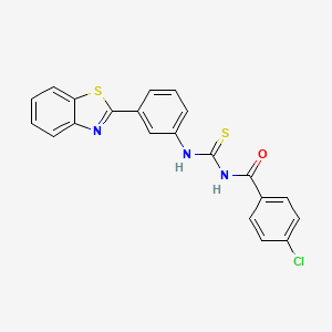 molecular formula C21H14ClN3OS2 B5162622 N-{[3-(1,3-benzothiazol-2-yl)phenyl]carbamothioyl}-4-chlorobenzamide 