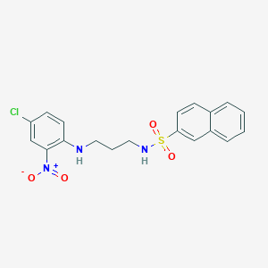molecular formula C19H18ClN3O4S B5162625 N-{3-[(4-chloro-2-nitrophenyl)amino]propyl}naphthalene-2-sulfonamide 