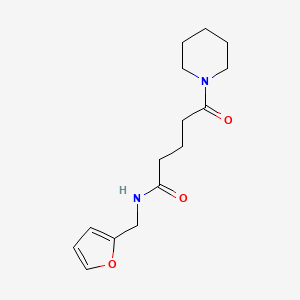 molecular formula C15H22N2O3 B5162695 N-(furan-2-ylmethyl)-5-oxo-5-(piperidin-1-yl)pentanamide 