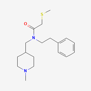 molecular formula C18H28N2OS B5162701 N-[(1-methylpiperidin-4-yl)methyl]-2-methylsulfanyl-N-(2-phenylethyl)acetamide 