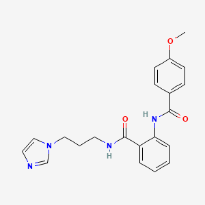 molecular formula C21H22N4O3 B5162708 N~1~-[3-(1H-IMIDAZOL-1-YL)PROPYL]-2-[(4-METHOXYBENZOYL)AMINO]BENZAMIDE CAS No. 6063-11-2
