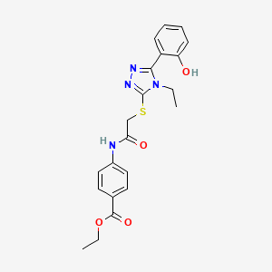 molecular formula C21H22N4O4S B5162885 ethyl 4-[({[4-ethyl-5-(2-hydroxyphenyl)-4H-1,2,4-triazol-3-yl]thio}acetyl)amino]benzoate 