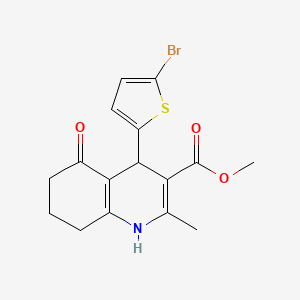 molecular formula C16H16BrNO3S B5162929 Methyl 4-(5-bromothiophen-2-yl)-2-methyl-5-oxo-1,4,5,6,7,8-hexahydroquinoline-3-carboxylate 