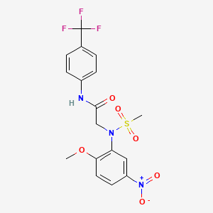 molecular formula C17H16F3N3O6S B5163035 N~2~-(2-methoxy-5-nitrophenyl)-N~2~-(methylsulfonyl)-N~1~-[4-(trifluoromethyl)phenyl]glycinamide 