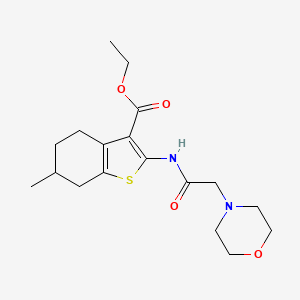 molecular formula C18H26N2O4S B5163051 ethyl 6-methyl-2-[2-(morpholin-4-yl)acetamido]-4,5,6,7-tetrahydro-1-benzothiophene-3-carboxylate CAS No. 76981-93-6