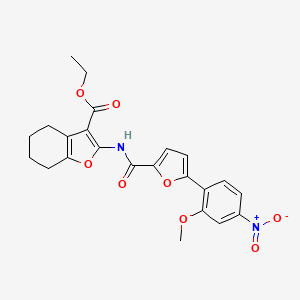 molecular formula C23H22N2O8 B5163120 ethyl 2-{[5-(2-methoxy-4-nitrophenyl)-2-furoyl]amino}-4,5,6,7-tetrahydro-1-benzofuran-3-carboxylate 