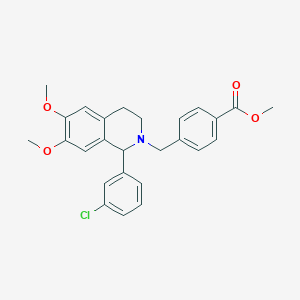 molecular formula C26H26ClNO4 B5163220 methyl 4-[[1-(3-chlorophenyl)-6,7-dimethoxy-3,4-dihydro-1H-isoquinolin-2-yl]methyl]benzoate 